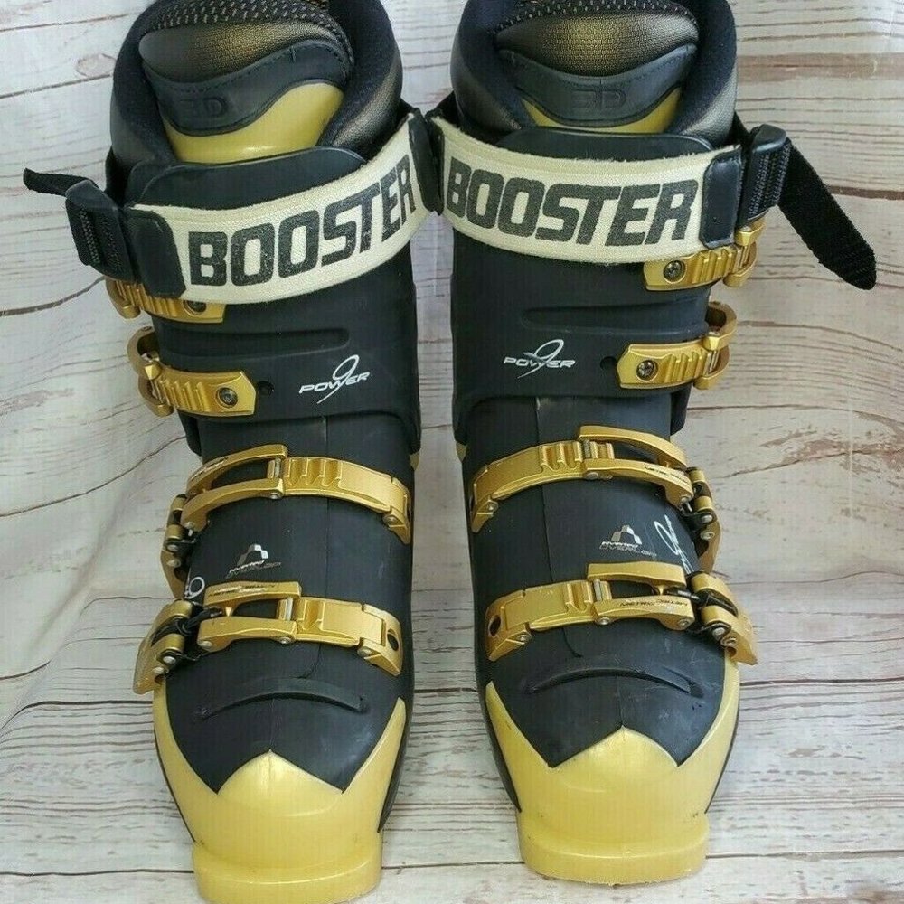 Rossignol Black With Gold Fasteners Power 9 Therma Fit Booster Strap Ski Boots